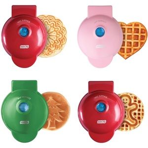 Dash Mini Iron Waffle Maker Holiday Set of 4